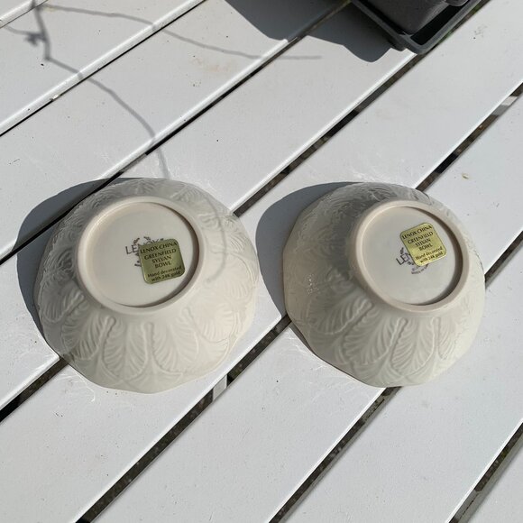 Vtg Lenox Greenfield Bon Bon Bowl 2 pc Set - Picture 6 of 10